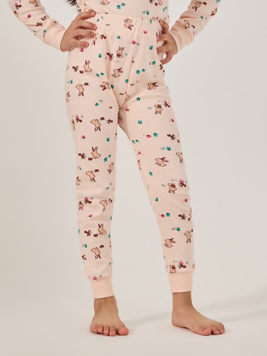 All-Over Print Round Neck T-Shirt and Pyjama Set