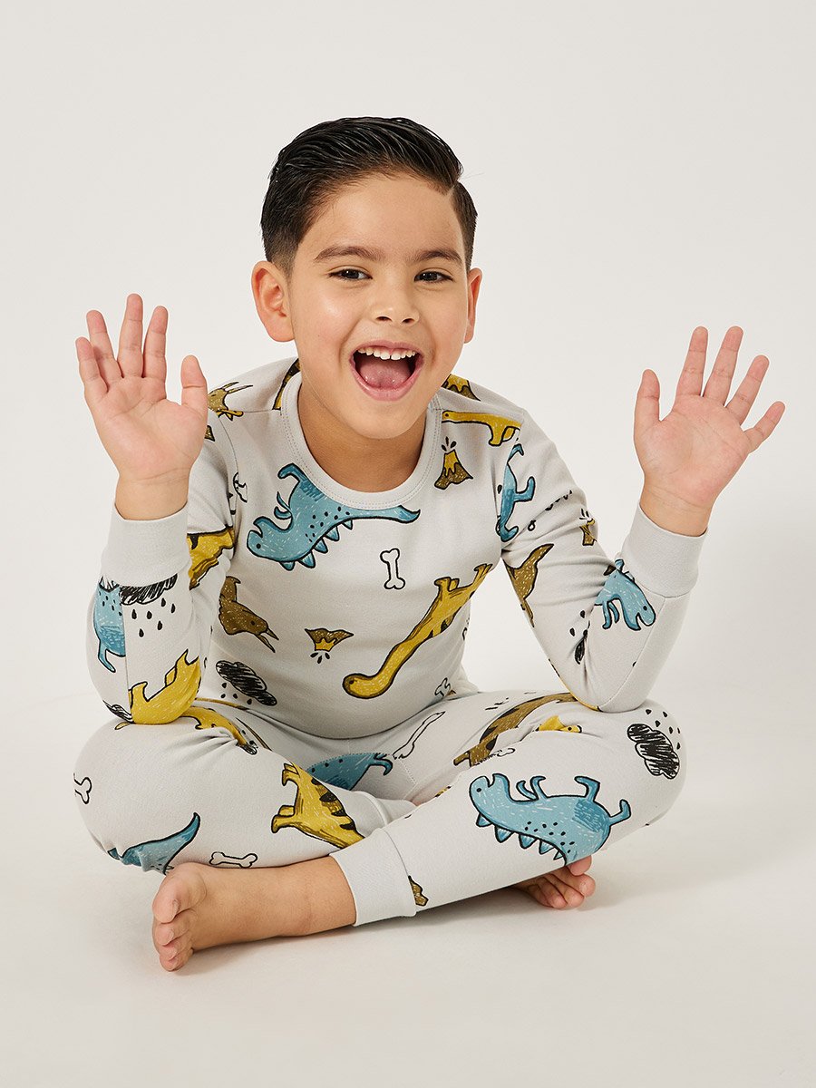 All-Over Print Round Neck T-Shirt and Pyjama Set