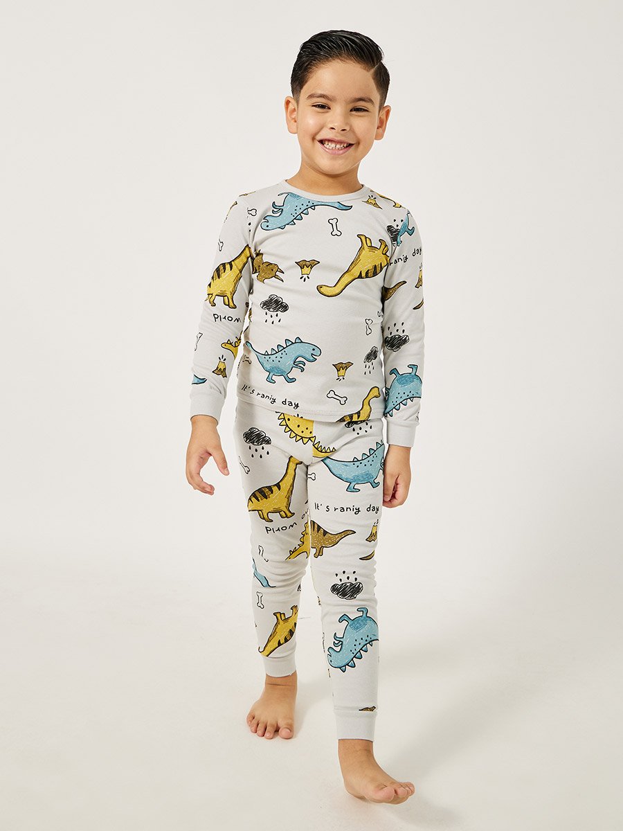 All-Over Print Round Neck T-Shirt and Pyjama Set