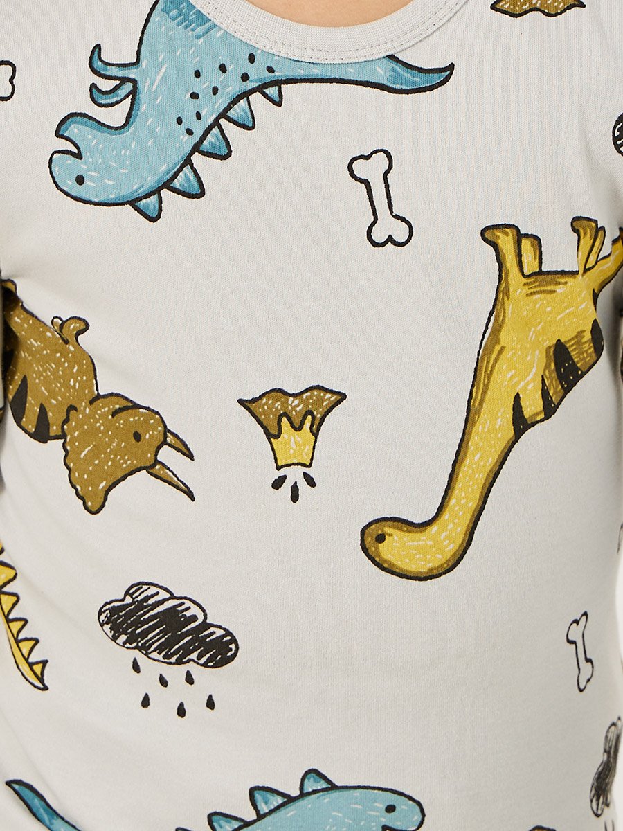All-Over Print Round Neck T-Shirt and Pyjama Set