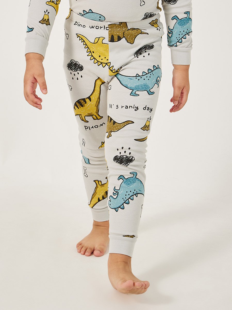 All-Over Print Round Neck T-Shirt and Pyjama Set