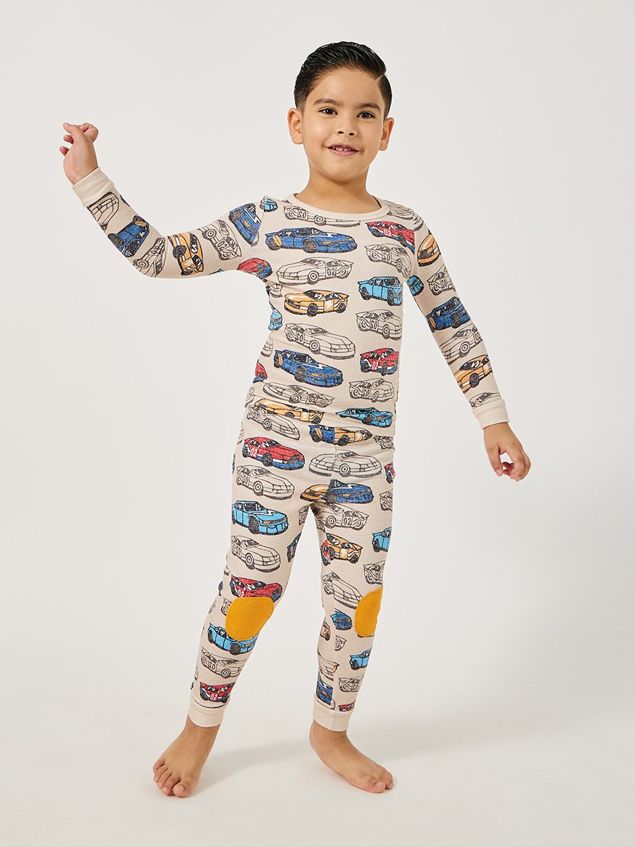 Graphic Print Round Neck T-Shirt and Shorts Pyjama Set
