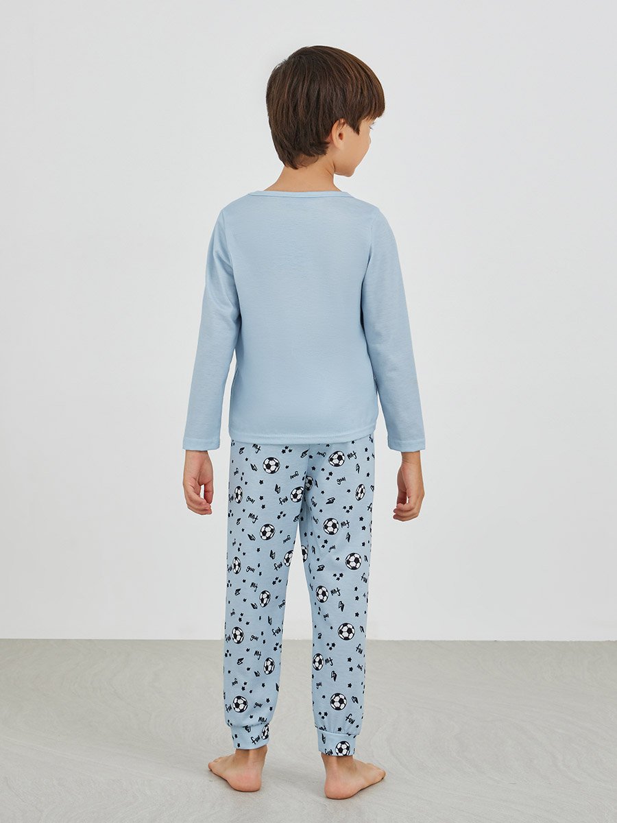 Boys Printed Long Sleeve T-Shirt and Jogger Pyjama Set