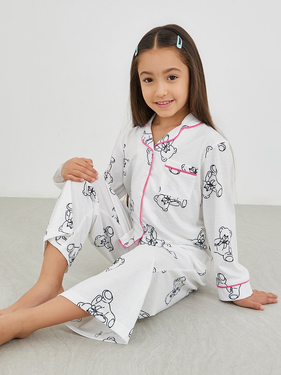 Printed Buttoned Shirt and Pyjama Set