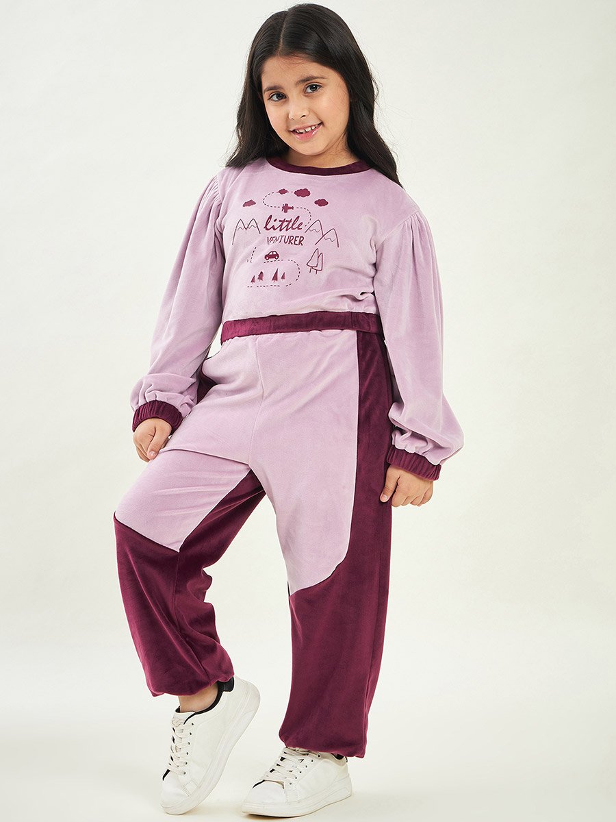 Graphic Print Sweatshirt With Track Pants