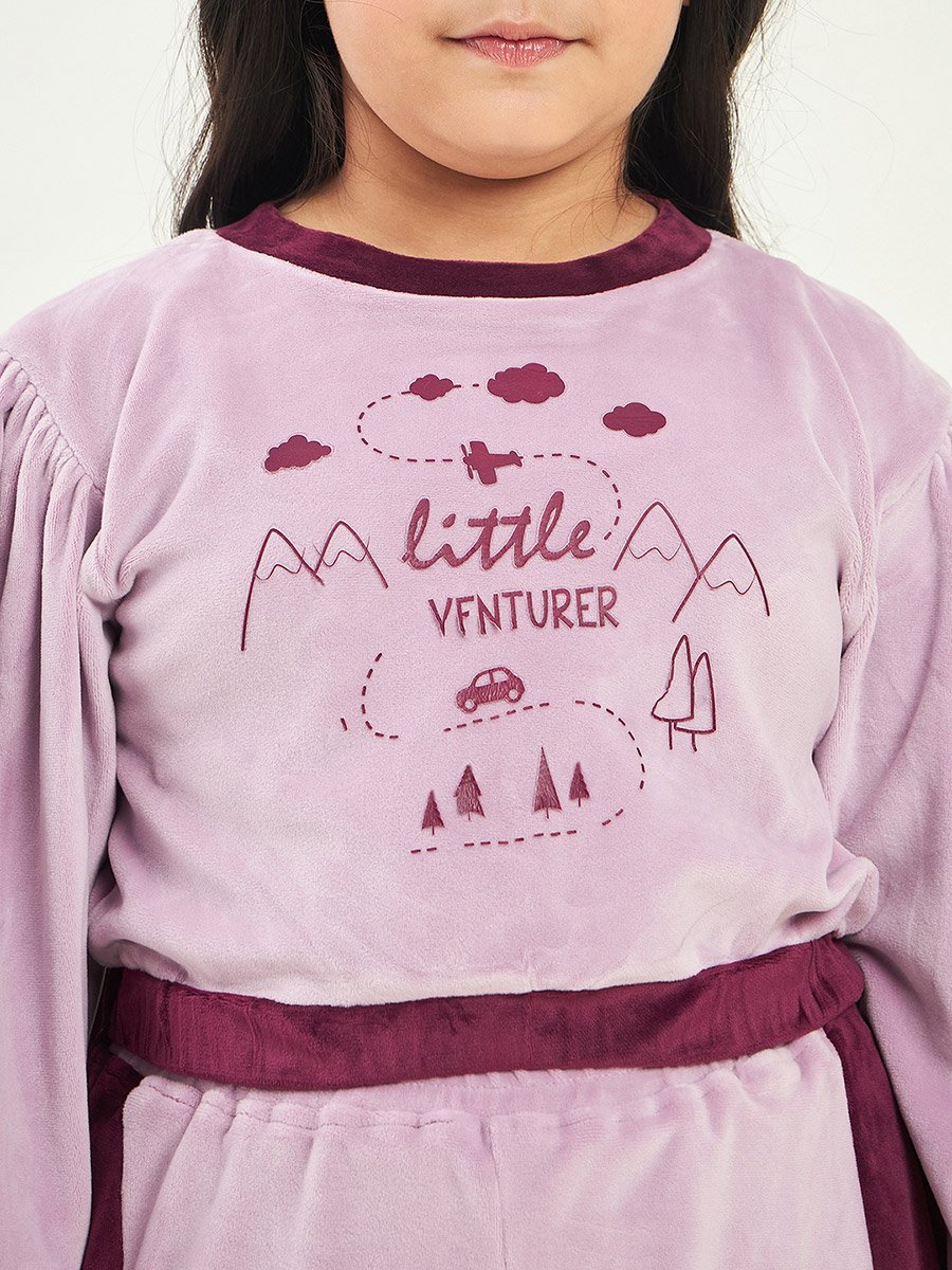 Graphic Print Sweatshirt With Track Pants