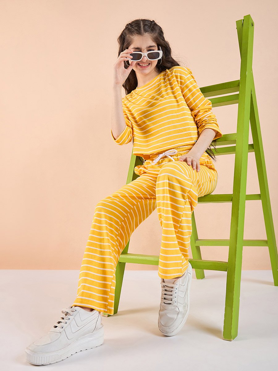 Striped Long Sleeve T-Shirt with Track Pants