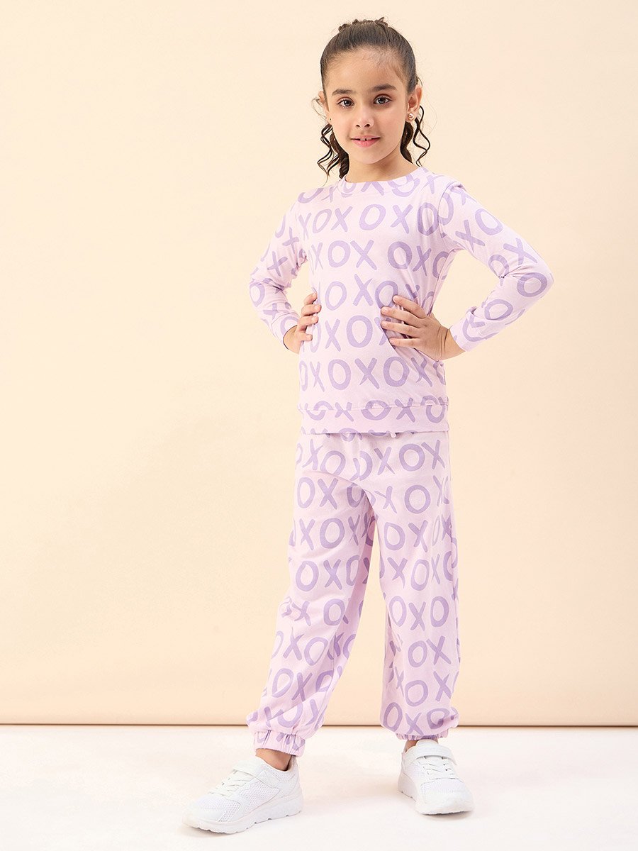 All Over Printed Long Sleeve T-Shirt with Joggers