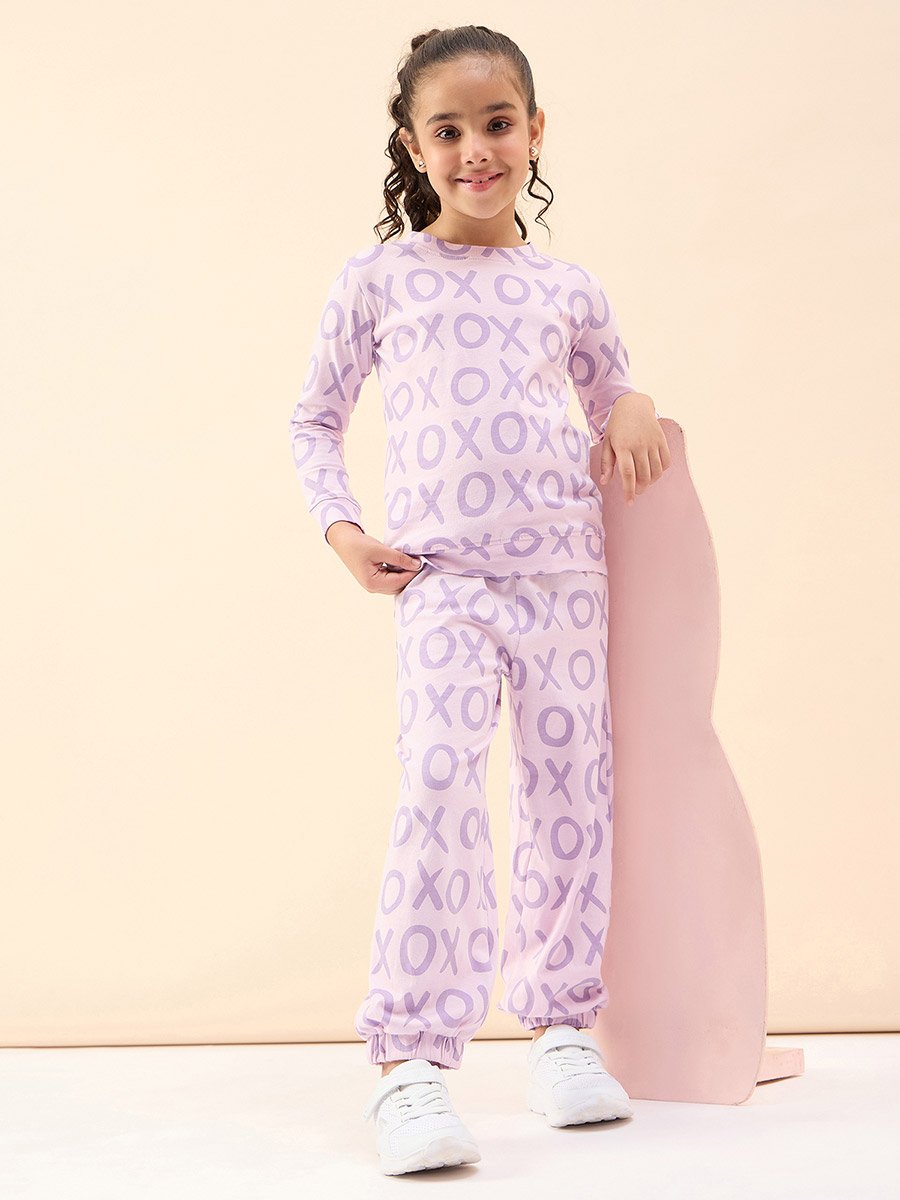 All Over Printed Long Sleeve T-Shirt with Joggers