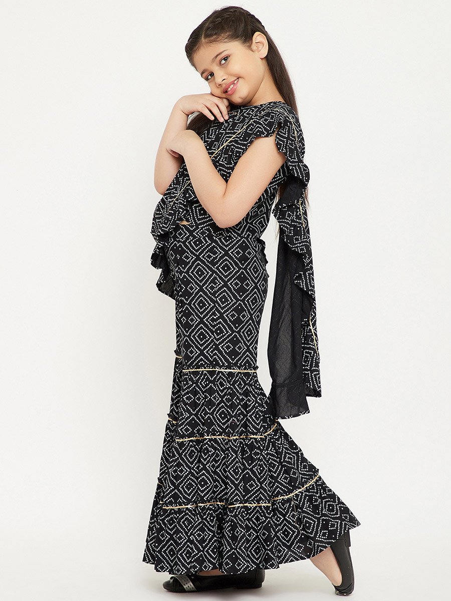 All Over Printed Sleeveless Top with Sharara Pants