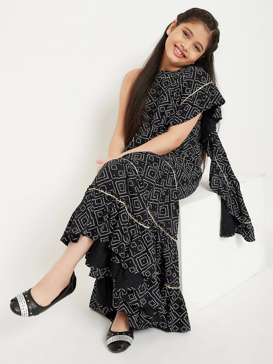 All Over Printed Sleeveless Top with Sharara Pants