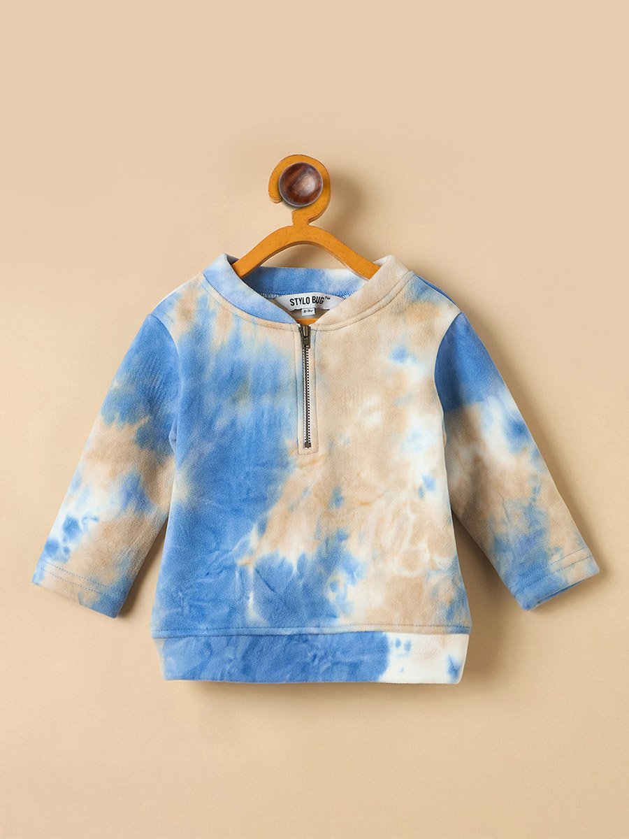 Girls Blue Tie-Dye Sweatshirt