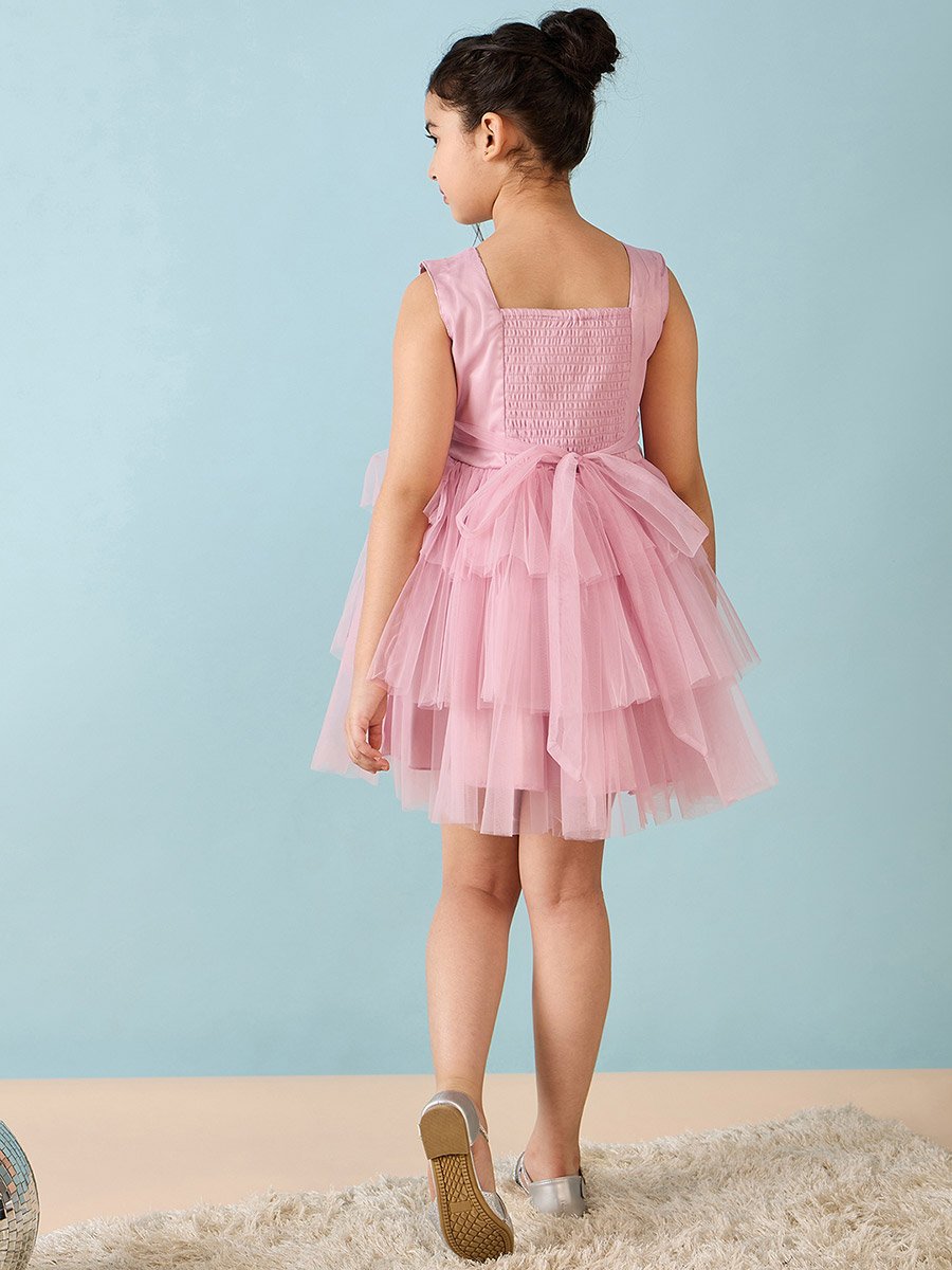 Embellished Layered A-Line Dress
