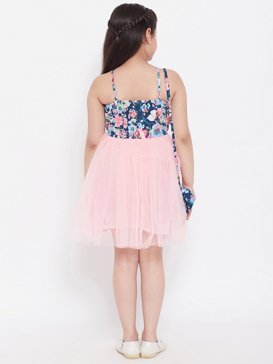 Printed Ruffled Halter Neck A-Line Dress