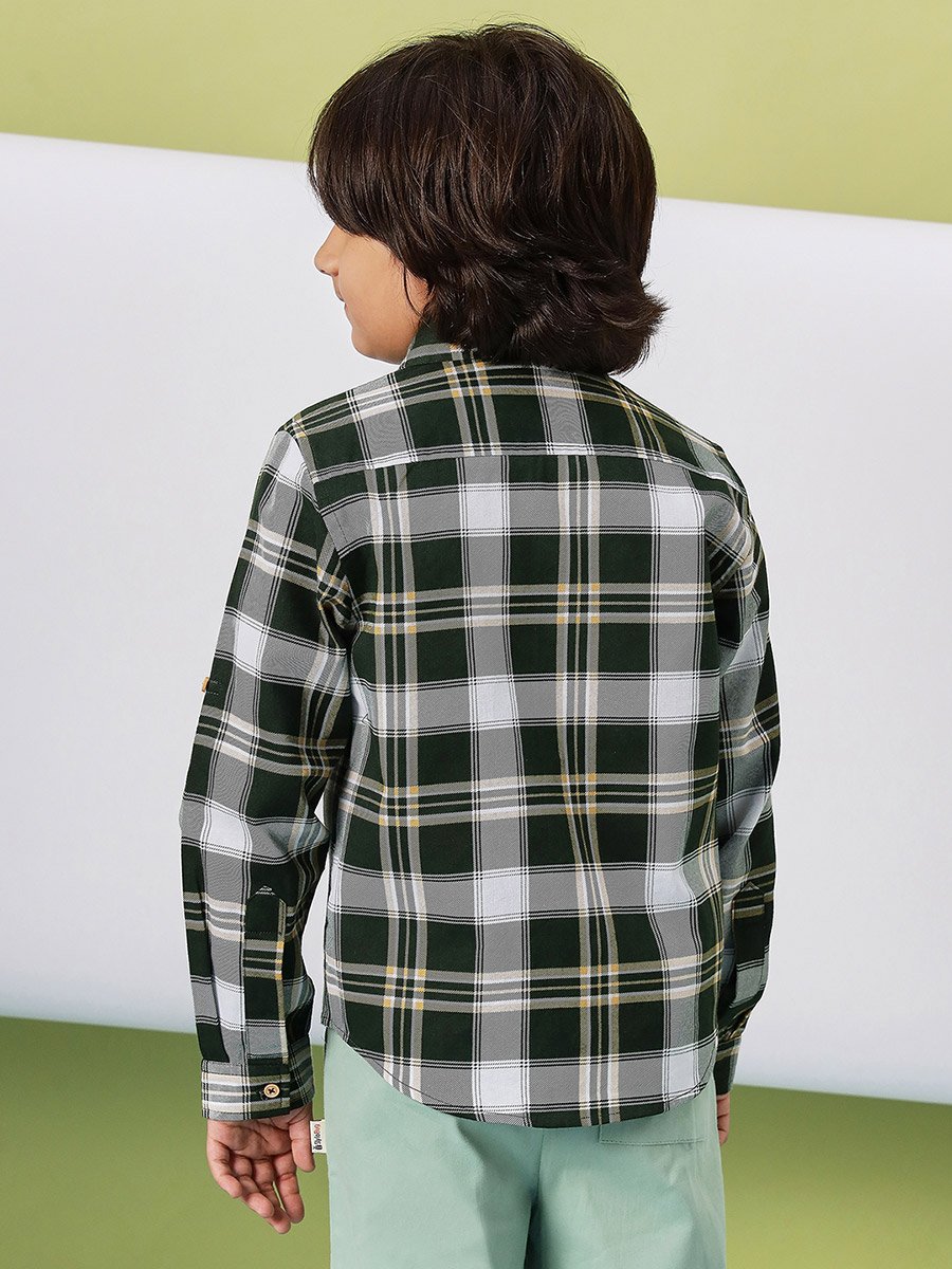 Checked Roll-Up Sleeve Shirt