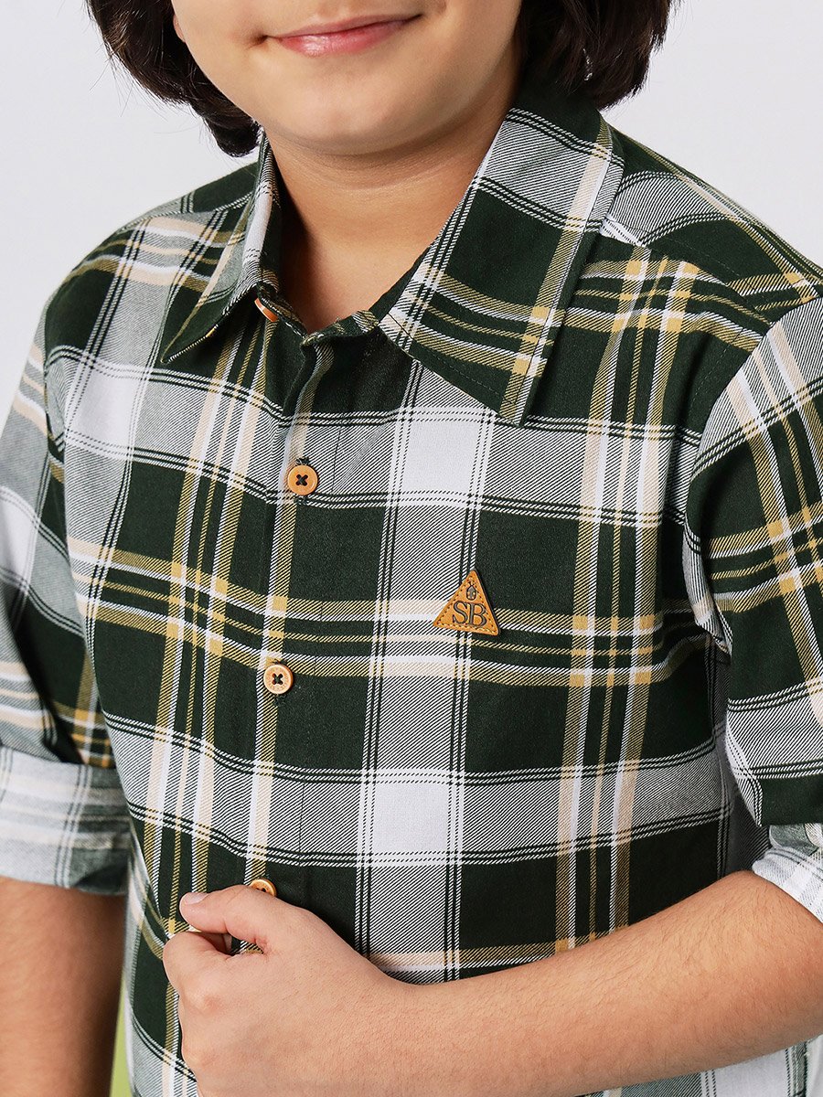 Checked Roll-Up Sleeve Shirt