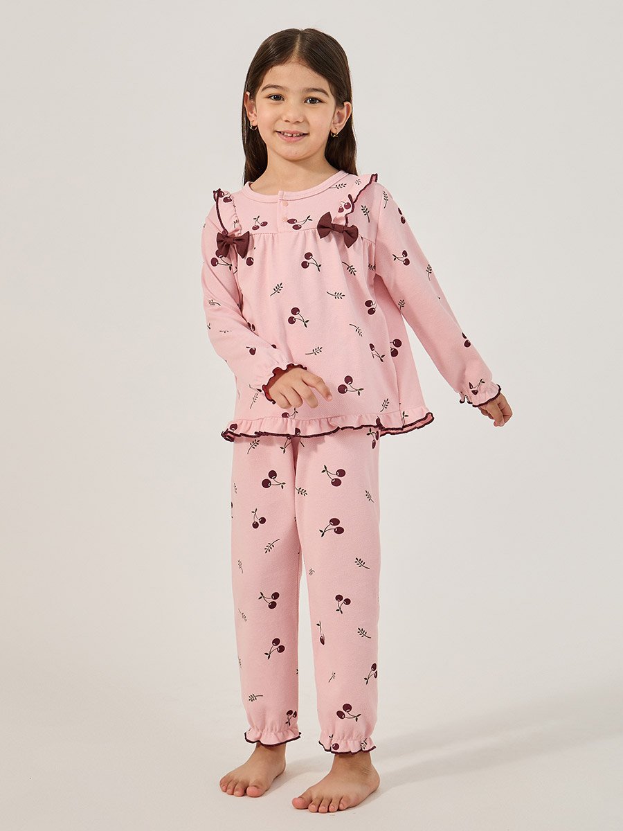 All-Over Print Round Neck T-Shirt and Pyjama Set