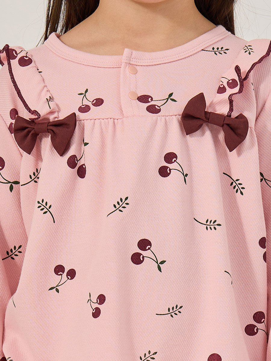All-Over Print Round Neck T-Shirt and Pyjama Set