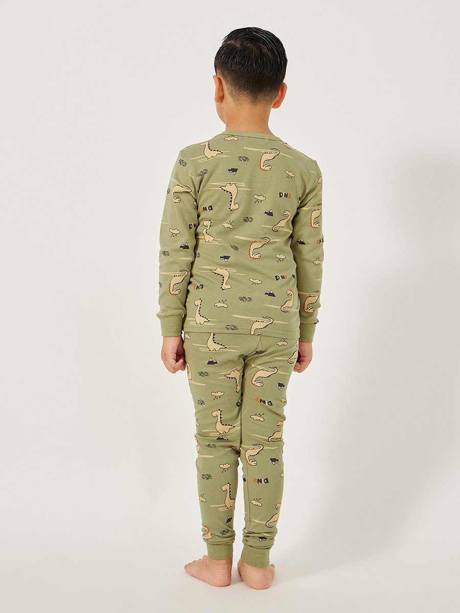 All-Over Print Round Neck T-Shirt and Pyjama Set