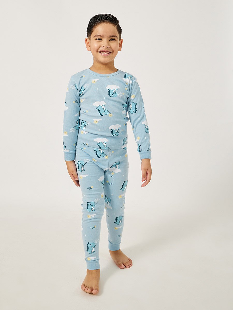 Graphic Print Long Sleeve T-Shirt and Pyjama Set