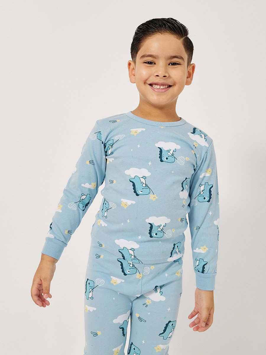 Graphic Print Long Sleeve T-Shirt and Pyjama Set