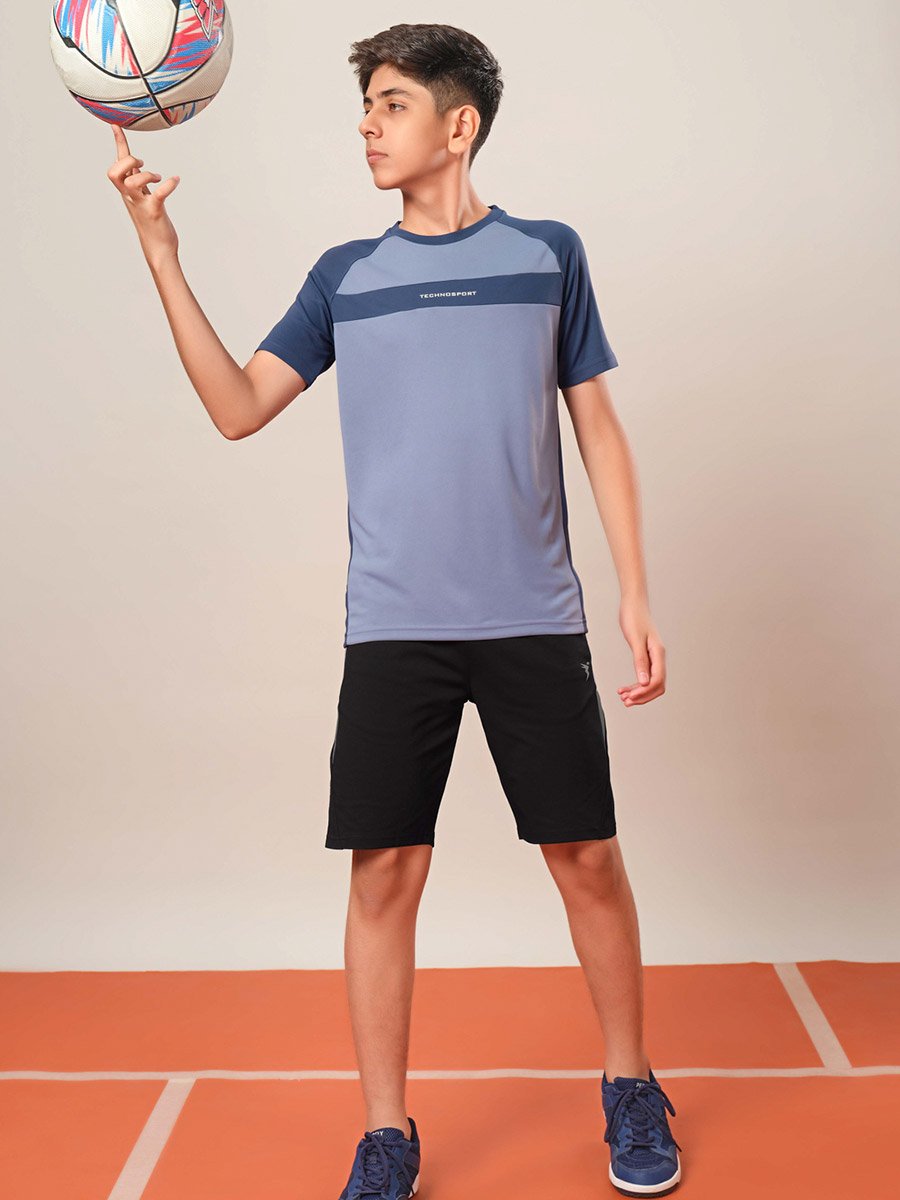 Color Block Elasticated Waistband Shorts