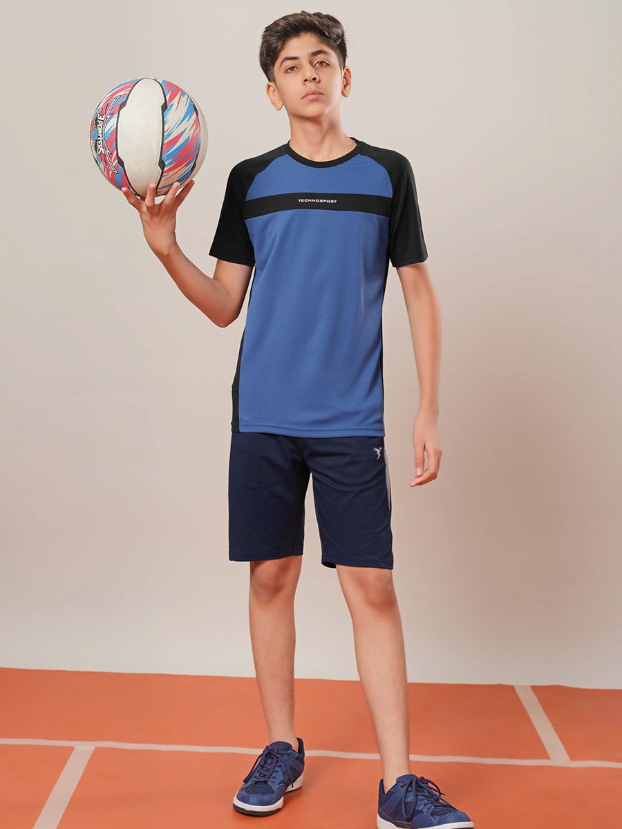 Boys Color Block Elasticated Waistband Shorts