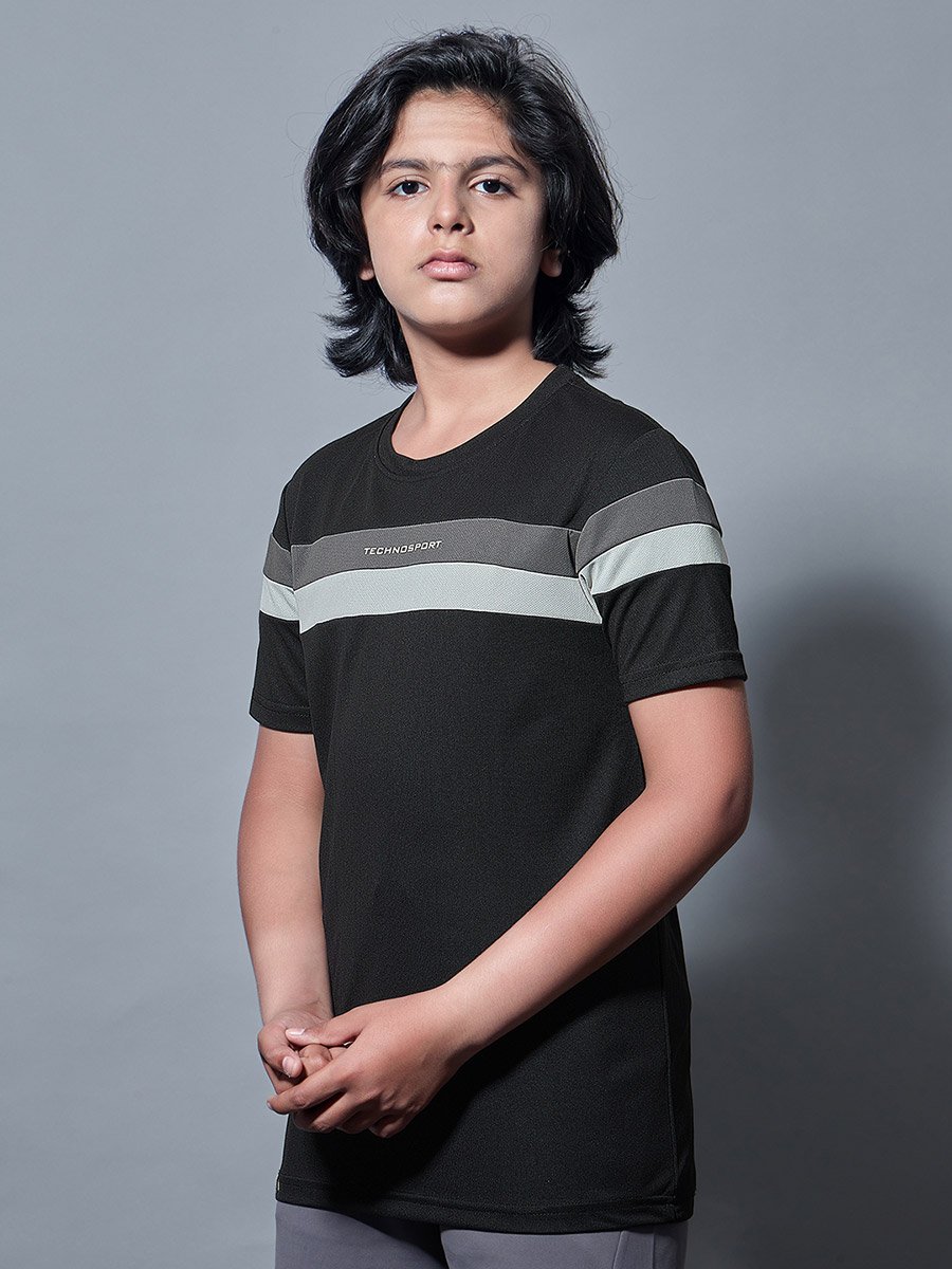 Color Block Short Sleeves Round Neck T-Shirt