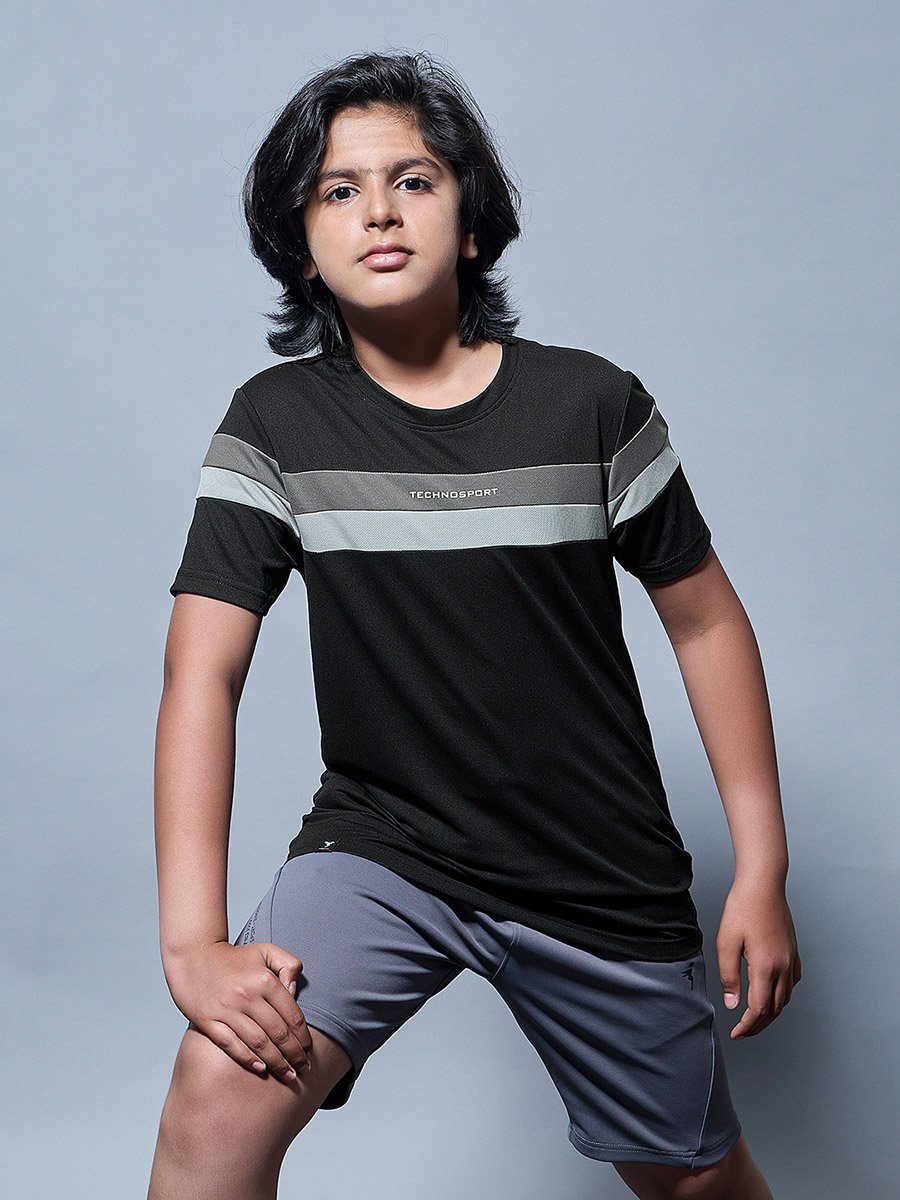 Color Block Short Sleeves Round Neck T-Shirt