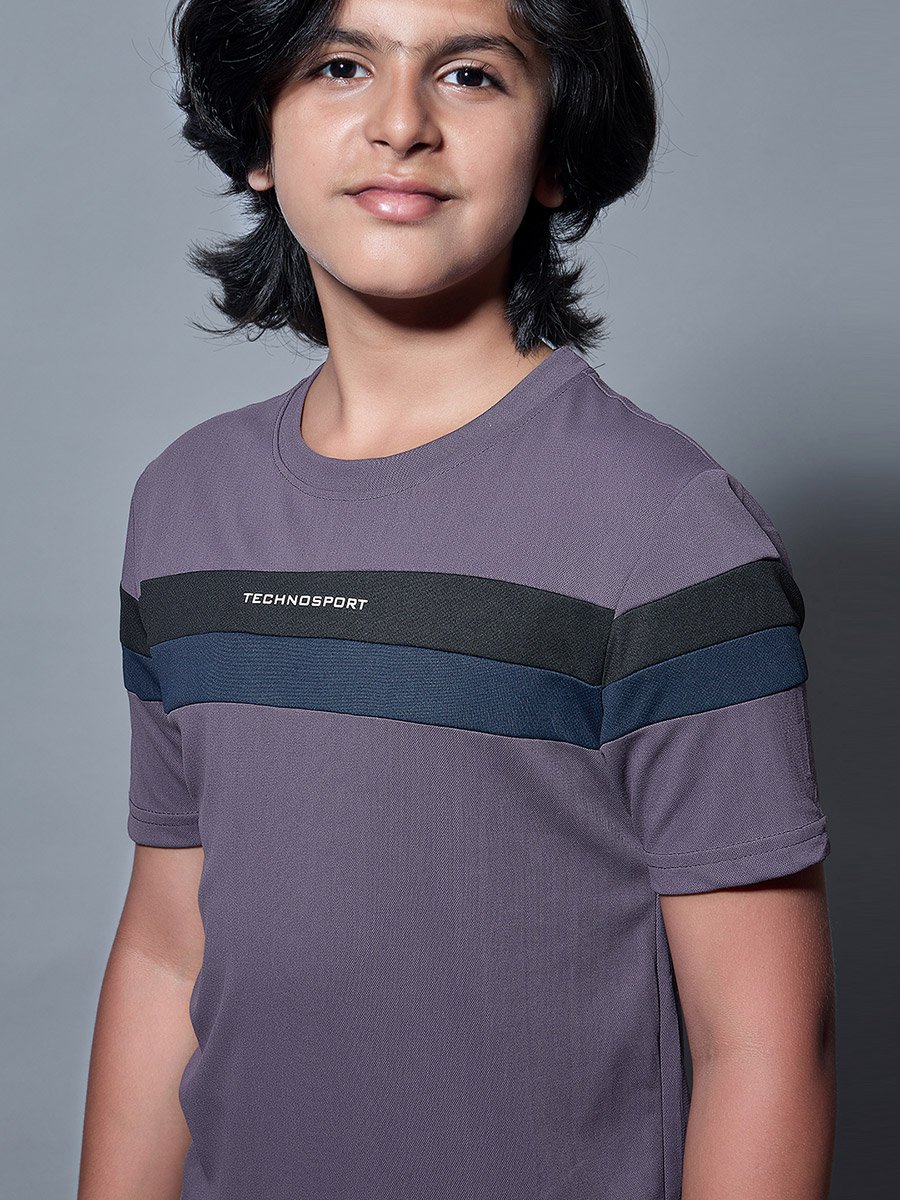 Color Block Short Sleeves Round Neck T-Shirt
