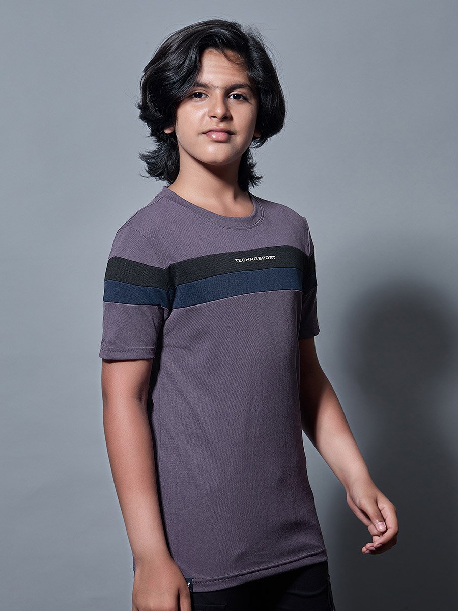Color Block Short Sleeves Round Neck T-Shirt