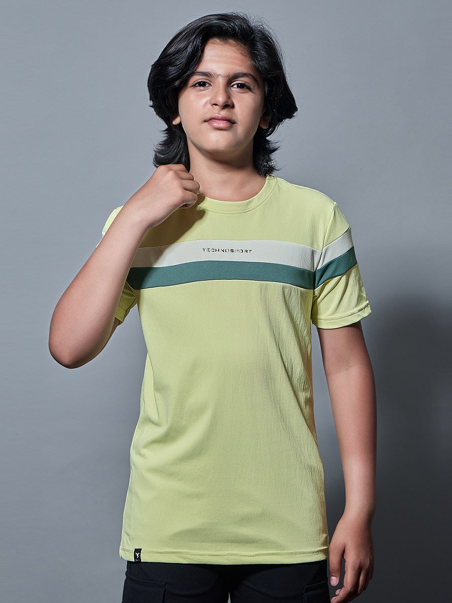 Boys Contrast Panel Crew Neck T-Shirt