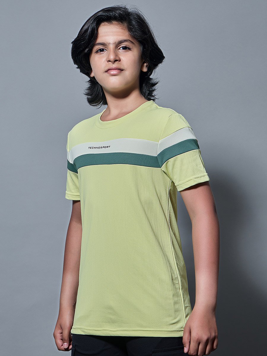 Boys Contrast Panel Crew Neck T-Shirt