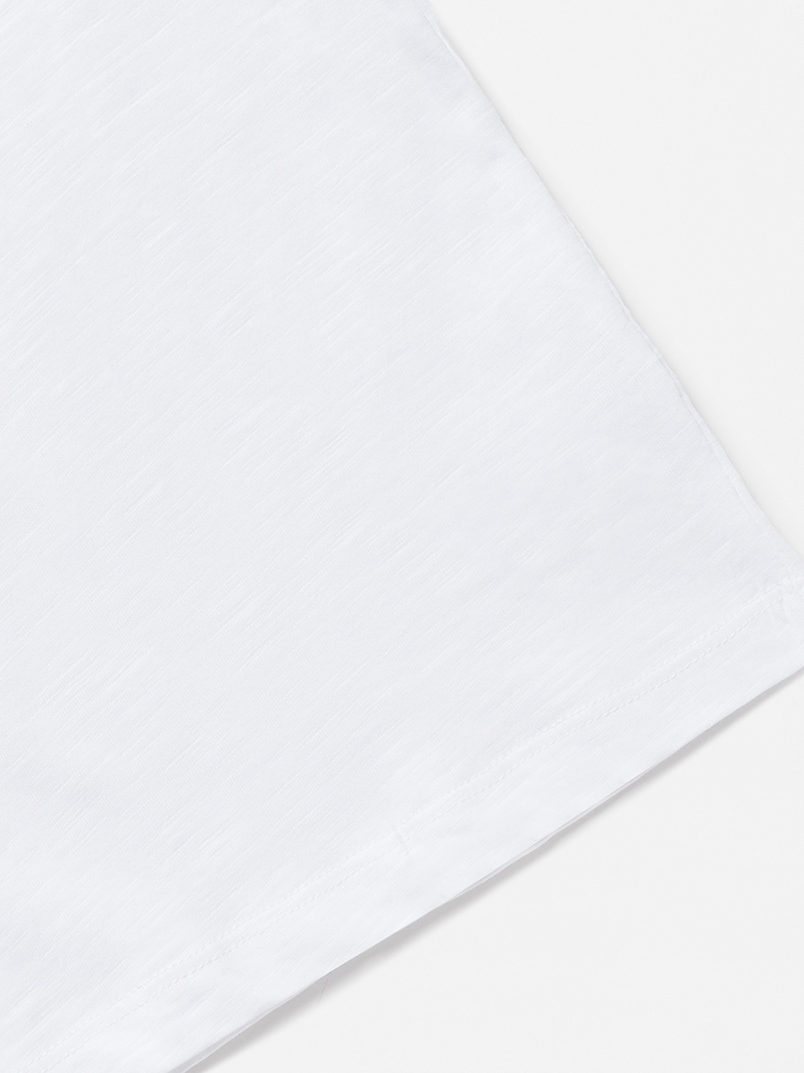Plain BCI Cotton T-shirt with Round Neck and Short Sleeves
