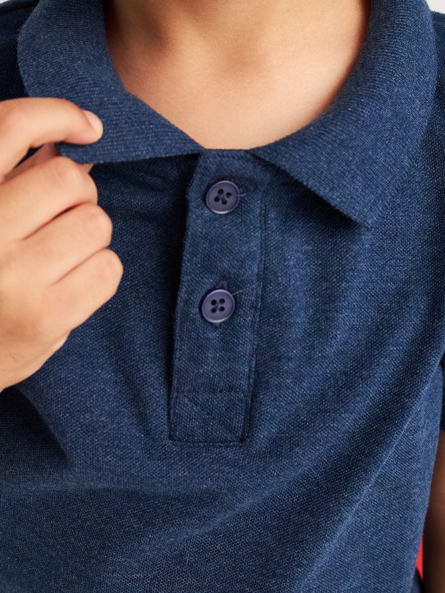 Plain Fade Resistant Polo T-shirt with Short Sleeves