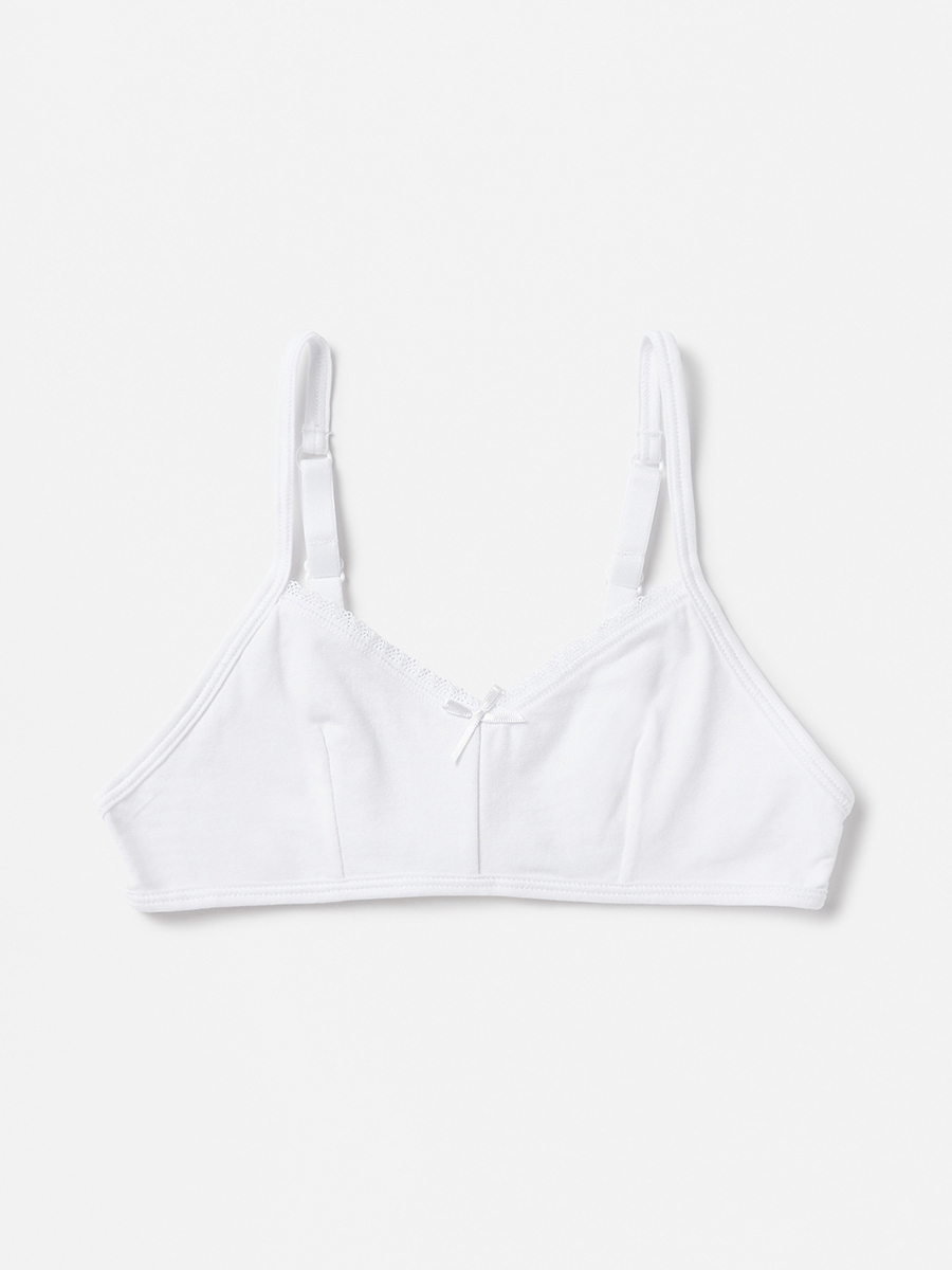 Pack of 2 - Plain Bra with Lace Trim