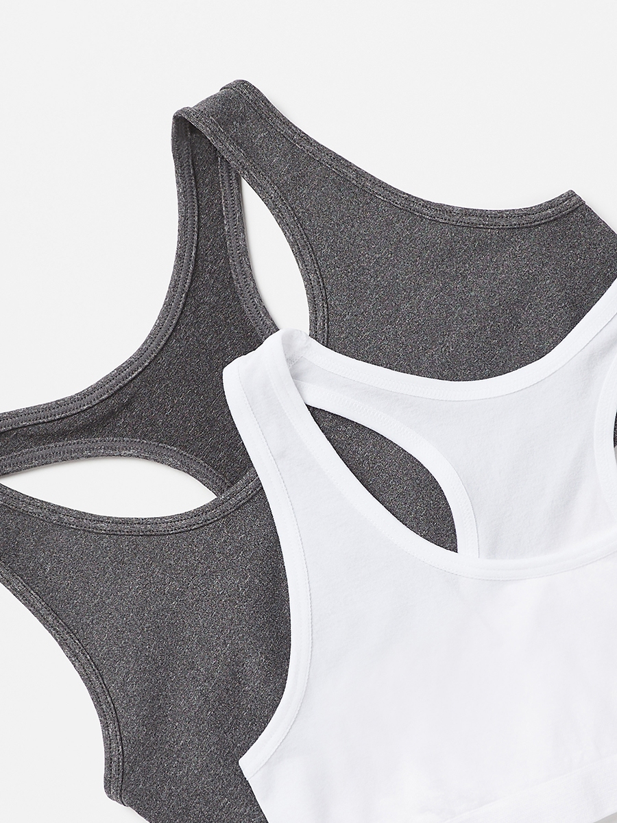Pack of 2 - Racerback Seamless Sports Bra with Elasticised Band
