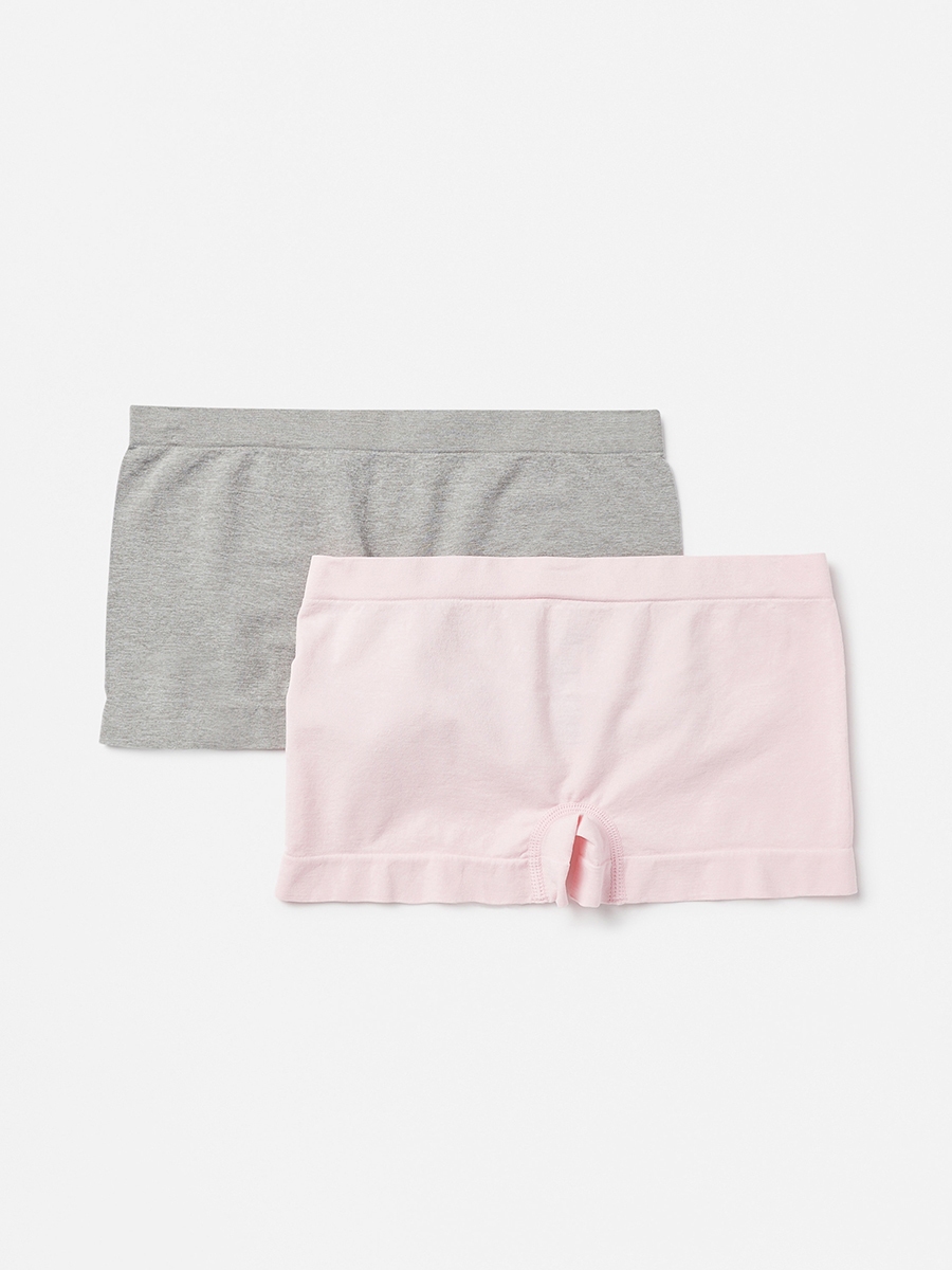Pack of 2 - Plain Boyshort Briefs with Elasticated Waistband