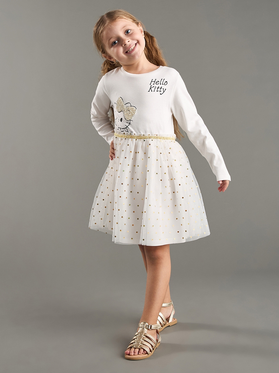 knee length dresses for ladies Hello Kitty Little Girls Long Sleeve Tutu Dress, Sizes 4-6x