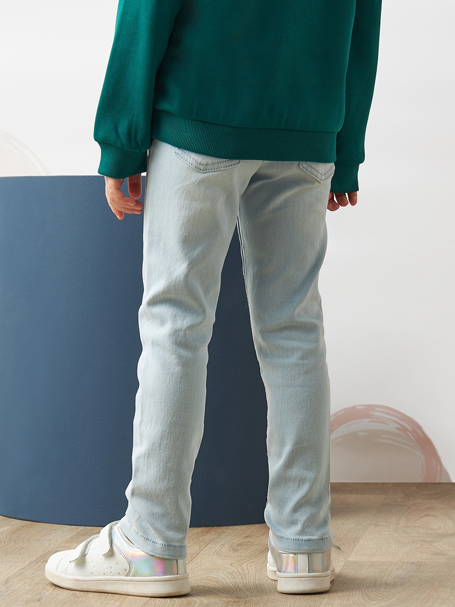 Plain High-Rise Jeggings with Pockets and Elasticised Waistband