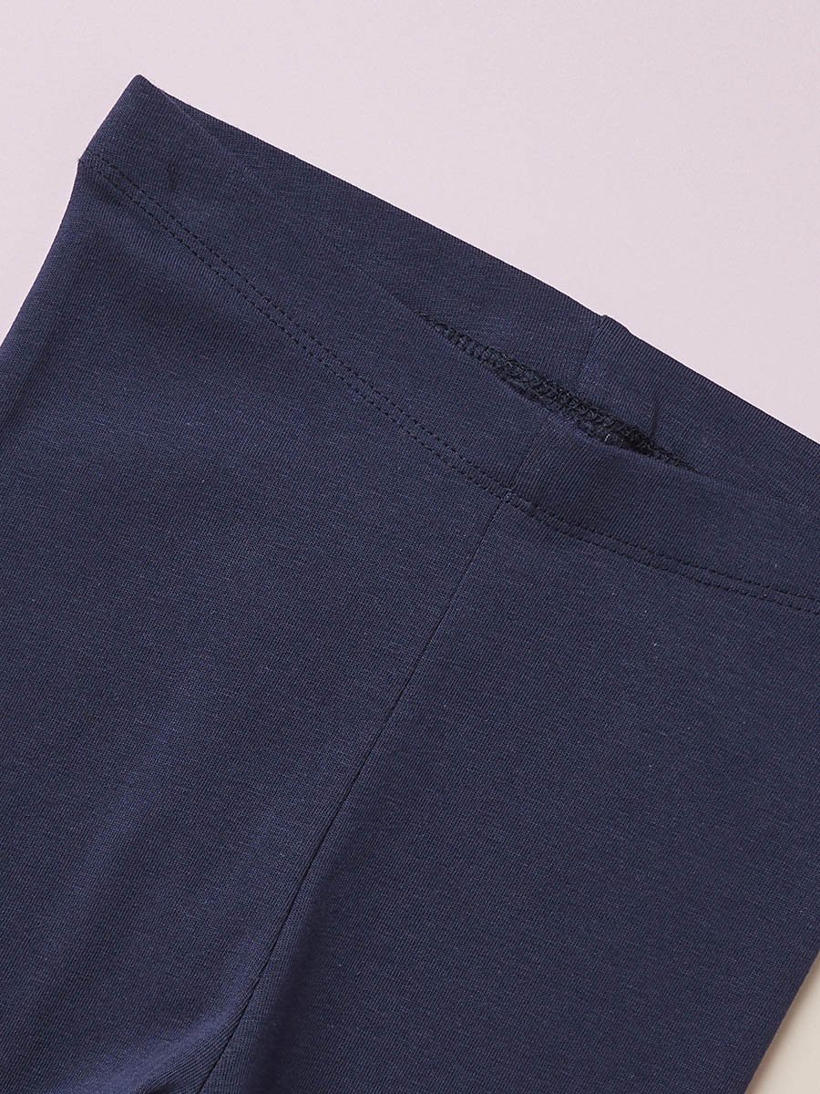 Plain BCI Cotton Leggings with Elasticised Waistband and Bow Accent