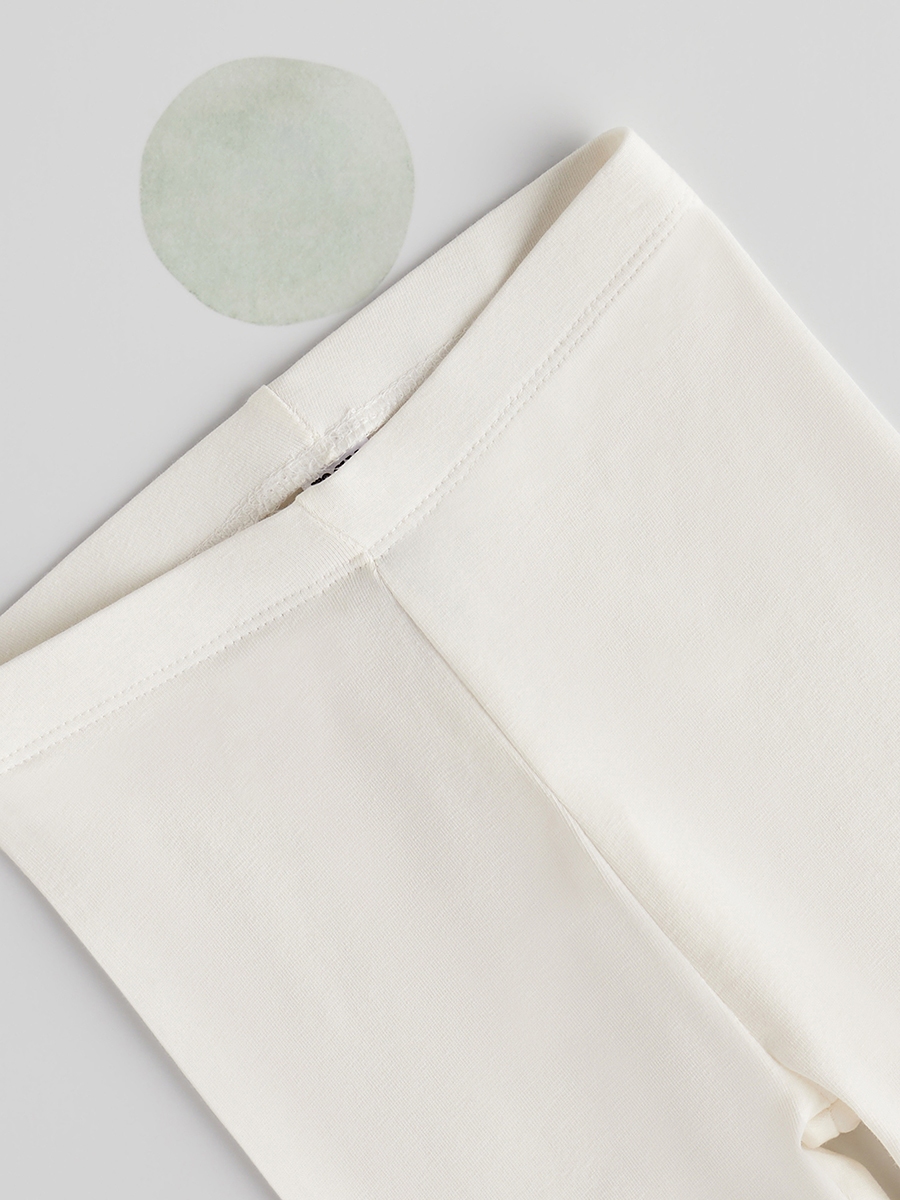 Plain BCI Cotton Leggings with Elasticised Waistband and Bow Accent