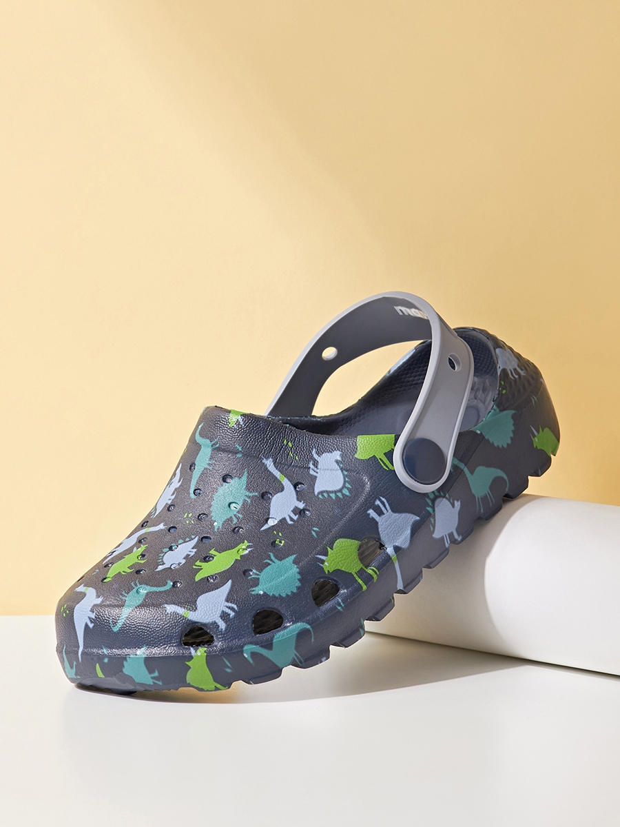 All-Over Dinosaur Print Clogs with Backstrap