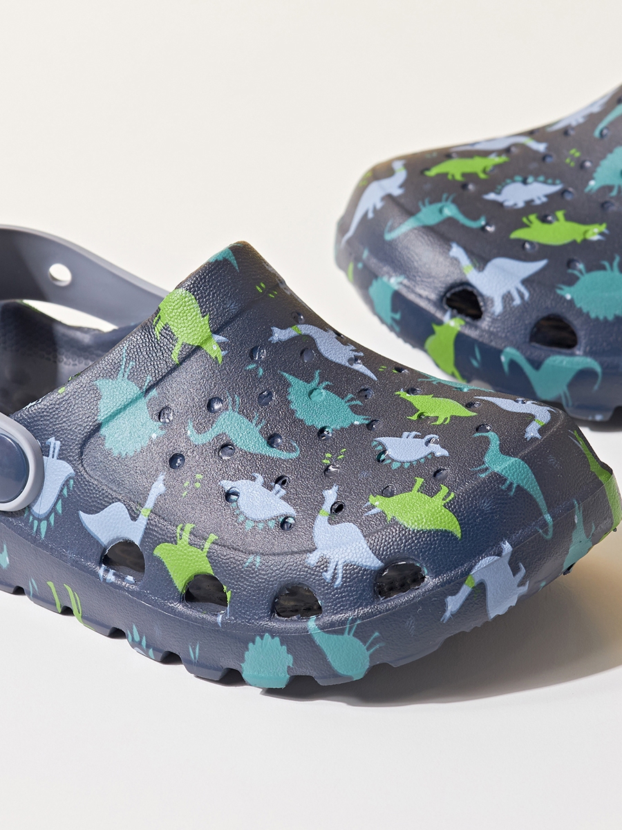 All-Over Dinosaur Print Clogs with Backstrap
