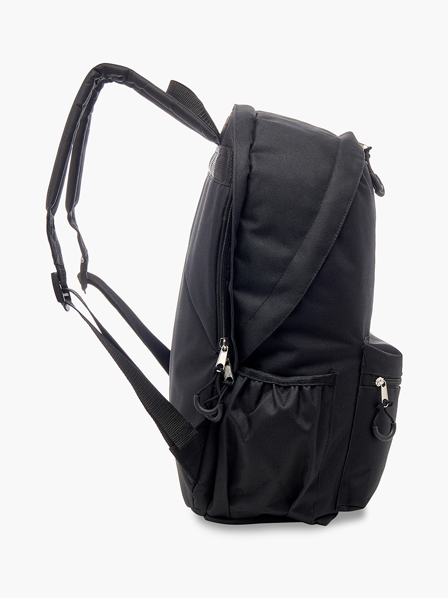 Solid Backpack with Adjustable Straps and Zip Closure - 16 inches