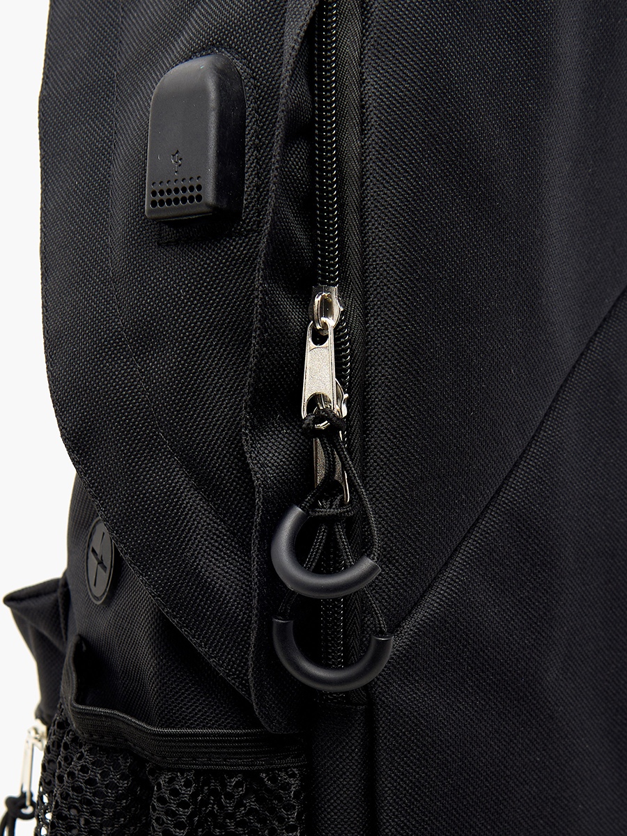 Solid Backpack with Adjustable Straps and Zip Closure - 16 inches