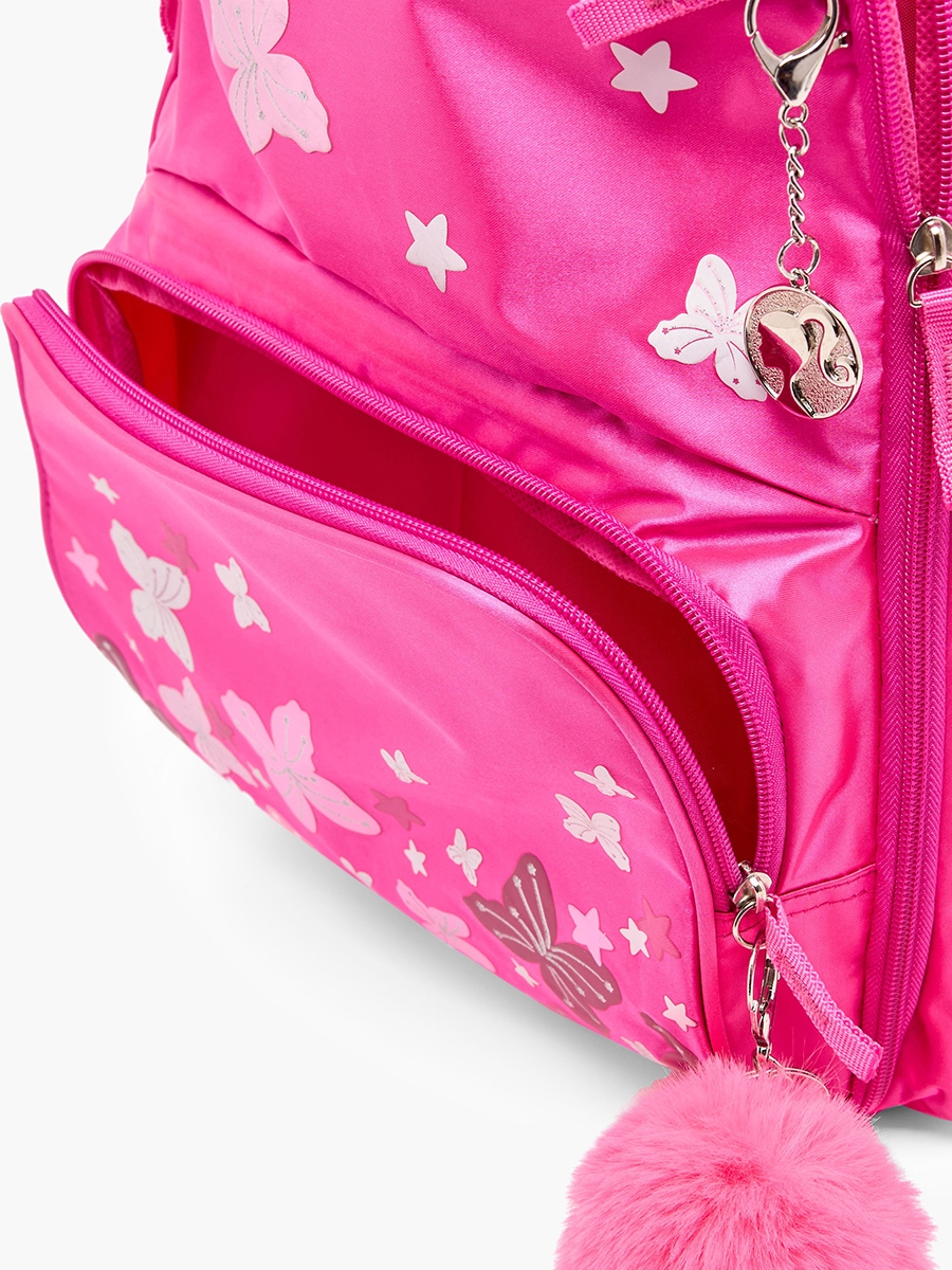 Barbie Print Backpack with Adjustable Straps and Zip Closure - 16 inches