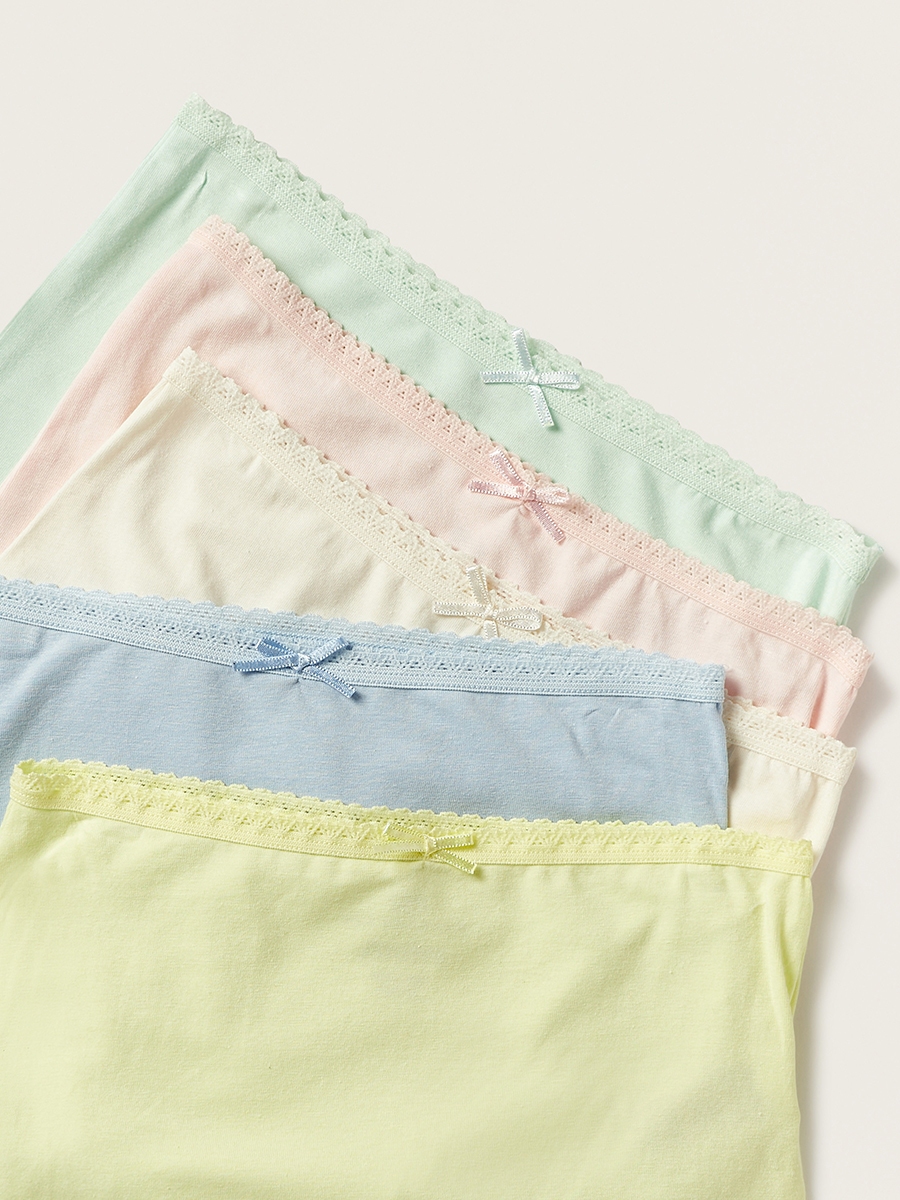 Pack of 5 - Solid Briefs with Elasticated Waistband