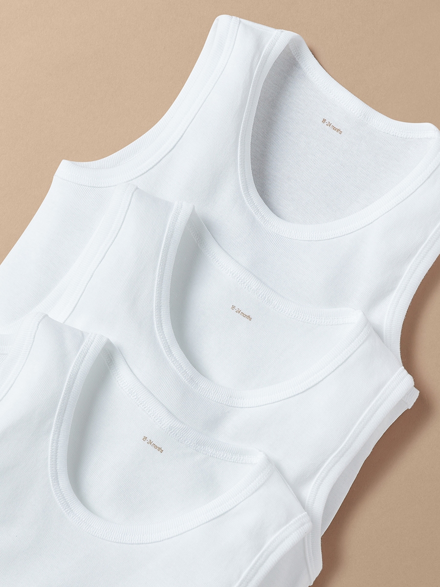 Pack of 3 - Love Earth Solid Organic Vest