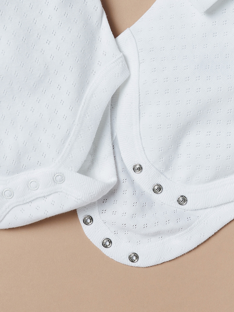 Pack of 3 - Textured Bodysuit with Long Sleeves